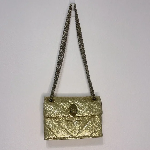 Kurt Geiger LIMITED EDITION- Gold Sparkle Mini Kensington 2-Way Bag EUC - Picture 17 of 17